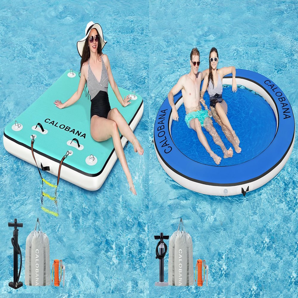 5  6ft Inflatable Floating Dock 8ft Water Hammock Lake Floats for Adults