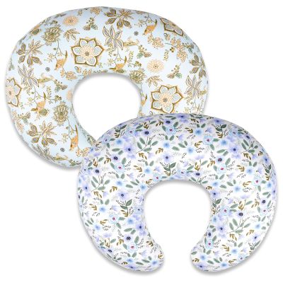 2 Pack Nursing Pillow Covers  Soft Breathable Cotton, Fits Standard Breastfeeding Pillows, Washable & Hypoallergenic for Newborn Baby Girls & Boys,Cover Only