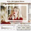 Arulvmrn 43" Large Vanity Desk with 30" HD Lighted Mirror,Modern Vanity Desk with Mirror and Lights, Makeup Vanity with 5 Drawers and Storage Shelves and Charging Station, White0352 view 3