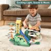 Dinosaur Race Track - Climbing Slide Stair Toy for 3 4 5 Year Old Boys Birthday Gift, Sliding Car Dinosaur Toy Track with Music and Light, Dino Game Boy Toys Age 4-7 (Green) view 2