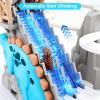 Dinosaur Climbing Stairs Toy - Dinosaur Race Track Toy for 3 4 5 Year Old Boys Birthday Gift, Dinosaur Track with Music and Light, Dino Slide Toys for Boy Age 4-7 (Blue) view 3