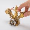 Domiuie 6CC Steam Engine Model That Works, RW-V2 Mini V-Shape Double Cylinder Metal Engine Model for 70-130cm Steamship (Forward & Reverse Rotation/Without Boiler) view 1