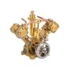 Domiuie 6CC Steam Engine Model That Works, RW-V2 Mini V-Shape Double Cylinder Metal Engine Model for 70-130cm Steamship (Forward & Reverse Rotation/Without Boiler) view 2