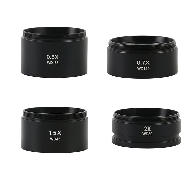 1pc 0.3X 0.5X 0.7X 0.75X 1X 1.5X 2.0X Auxiliary Barlow Objective Lens Thread M48mm for Zoom Stereo Binocular Trinocular Microscope(0.5X 0.7X 1.5X 2X)