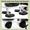 Dual seat Tandem Tricycle,Push Stroller with Push Rod,Parent Steering trikes,Rear seat with Belt and armrest,Foot Brakes on Rear Wheels,Trike with peadals view 4
