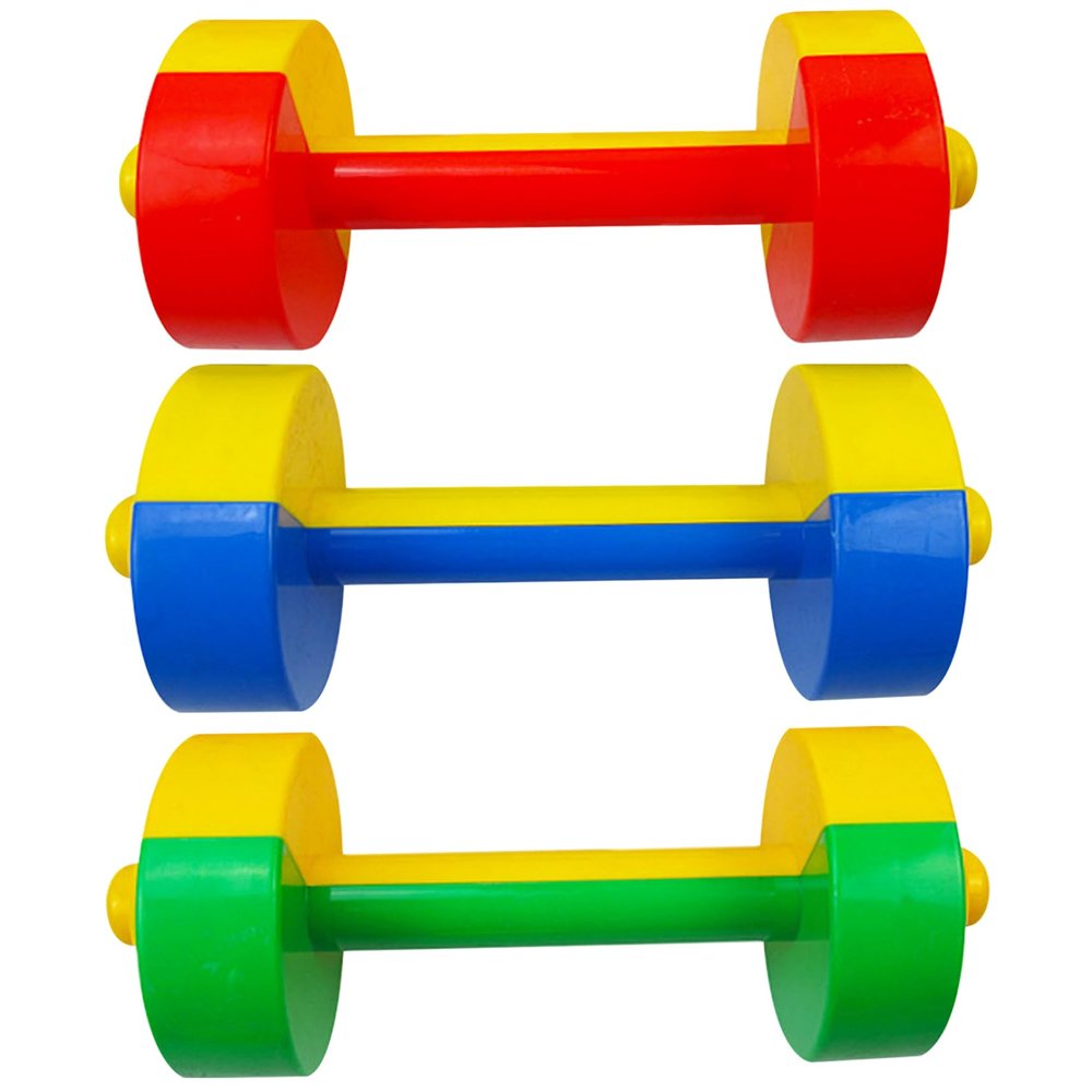 3 Pcs Baby Dumbbell Toy Mini 7.8x3in Plastic Hand Kids Weight Set for Fitness Exercise Funny Sport Toys for Toddlers Ideal Gift Baby Dumbbell Kids Dumbbells Set