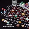 FURUISEN Double Sided Poker Mat, 63" x 31" Texas Holdem Poker Table Top & Reversible Blackjack Mat, Non-Slip Casino Craps Tabletop Layout Mat for Home Games, Waterproof & Easy to Store (Black) view 3