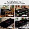 FURUISEN Double Sided Poker Mat, 63" x 31" Texas Holdem Poker Table Top & Reversible Blackjack Mat, Non-Slip Casino Craps Tabletop Layout Mat for Home Games, Waterproof & Easy to Store (Black) view 4