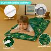 Custom Dinosaur Nap Mat, Personalized Name Toddler Sleeping Bag for Daycare Preschool Kindergarten, Boys Girls Sleep Mats with Pillow Blanket, Kids Sleep Sacks for 2-15 Years, Green Dinosaur view 2