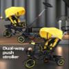 Dual-Way Push Stroller with Swivel seat,Push Trike with Push Rod,tiltable backrest,3 Wheels Tricycle with Foam Wheels,Foot Brakes on Rear Wheels view 2