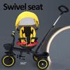 Dual-Way Push Stroller with Swivel seat,Push Trike with Push Rod,tiltable backrest,3 Wheels Tricycle with Foam Wheels,Foot Brakes on Rear Wheels view 4