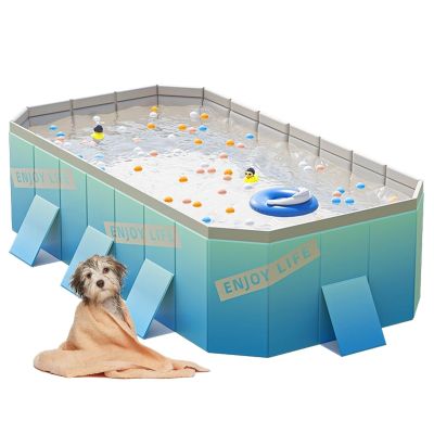 1.8m Collapsible Swimming Pool - Multi-Function Tub for Bath, Cool Down, Sandbox - Foldable & Easy Store(Dieff Blue,82.6 * 55.1 * 21.6in)