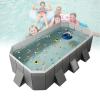 2.1m Collapsible Pool - Foldable, Easy Storage, High-Density Material - Double Drain for Quick Release(Gere Grey,72.8 * 53.3 * 20.8in) view 1