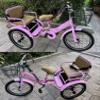 3 Wheels Bicycle,Rickshaw Tricycle with Pedals,Tandem Trike with Back seat,seat with Belt and armrest,Front and Rear Wheel Brakes,Outdoor Cruiser Bike,Pneumatic tire Spoke Wheels view 2