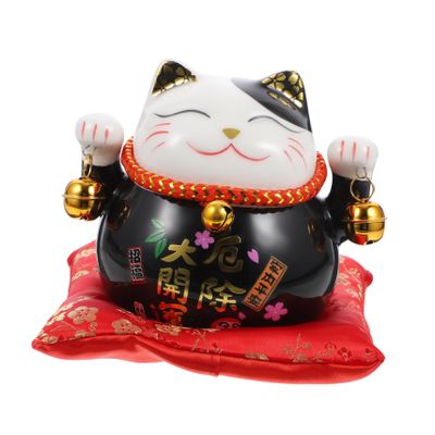 1pc Adorable Black Cat Coin Bank Ceramic Saving Jar for Home Decor Lucky Fortune Cat Money Pot Change Organizer for Savings Cartoon Design