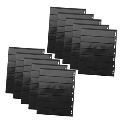 GRIRIW 10 Sheets Stamp Collecting Album Double-Sided PVC Pages for Stamps and Coins Holders for Collectors Compatible Standard Binders