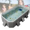 2.1m Collapsible Swimming Pool - Double Drain for Quick Cleanup, Foldable Storage, Durable PVC - for 1-8 People(Gere Grey,72.8 * 53.3 * 20.8in) view 1