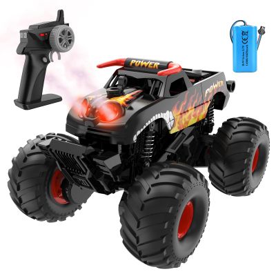 Eallpha Amphibious Remote Control Car 4WD | RC Monster Truck with Dual Spray Mist & Led Lights,1:16 Scale Waterproof RC Cars for All Terrain Off-Road Pickup Toys Gifts for Boys/Girls Age 8-12+