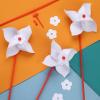 100 Pcs DIY Pinwheels Craft for Kids Bulk Blank Paper Pinwheels Color Your Own Pinwheel for Spring Summer Craft for School Group Daycare Home Fun Graffiti Art view 3