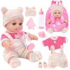 12'' Baby Doll with Backpack in Gift Box, Baby Doll Accessories Set Included 12 Inch Cute Realistic Baby Dolls, Clothes, Carrier, Washcloth, Bottles, Nipple, Socks, Hats for 3+ Girls view 1