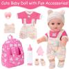 12'' Baby Doll with Backpack in Gift Box, Baby Doll Accessories Set Included 12 Inch Cute Realistic Baby Dolls, Clothes, Carrier, Washcloth, Bottles, Nipple, Socks, Hats for 3+ Girls view 2