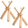 2 Pcs Baseball Holder, Wooden Mini Baseball Bat- Shape Display Rack for Ball, Decorative Desktop Stable Display Case Stand for Kids and Sports Lover Stand view 1