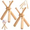 2 Pcs Baseball Holder, Wooden Mini Baseball Bat- Shape Display Rack for Ball, Decorative Desktop Stable Display Case Stand for Kids and Sports Lover Stand view 3