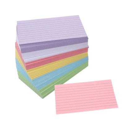 Angoily 600pcs Colored Lined Study Cards Heavyweight Cardstock Flashcards for Exam Revision Note Taking Academic Use Portable Color Coded Prompt Cards for Enhanced Learning Efficiency