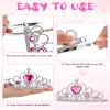 96 Pcs Princess Pretend Party Costume Dress up Play Set Includes 24 Crown Tiaras, 24 Star Wands, 48 Pcs Little Girl Jewel Rings, Princess Girls Party Favors Costume Play Set for Little Girls (Cute) view 3