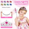 96 Pcs Princess Pretend Party Costume Dress up Play Set Includes 24 Crown Tiaras, 24 Star Wands, 48 Pcs Little Girl Jewel Rings, Princess Girls Party Favors Costume Play Set for Little Girls (Cute) view 4