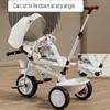 JIYIAN Gift for Boys and Girls Outdoor Toddler 3-Wheel Bike with Push Handles Kids' Classic Tricycle Fully Surrounded Guardrail, No Air-Filled Tires, Foot Brake,Black view 2