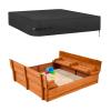 Kasla Sandbox Cover, Square Sandbox Cover Waterproof, Outdoor Toddler's Large Sand Box Covers for Sand Protection (Black, 108" L108" W8" H) view 1