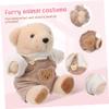 KONTONTY 2 Sets Bear Clothes Outfit for Plush Animals Includes Sweater and Suspender Pants for Creative Play and Imaginative Dress Up Activities view 3