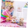 KONTONTY 2 Sets Bear Clothes Outfit for Plush Animals Includes Sweater and Suspender Pants for Creative Play and Imaginative Dress Up Activities view 4