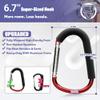 sprookber 6.7 Inch Large Stroller Hooks for Diaper Bags & Purses, Heavy Duty Mommy Hooks for Shopping, Grocery, Backpack  Baby Stroller Accessories, Set of 2 (Red) view 2