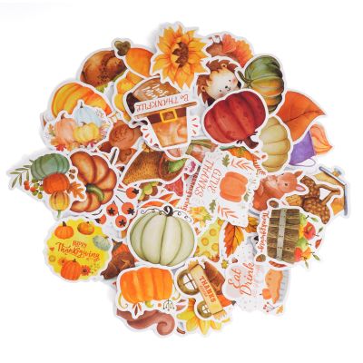 100PCS Fall Stickers Cute Autumn-Themed Stickers Thanksgiving Decorations for Adults and Teens Suit for Water Bottles Laptops Scrapbooks Cards