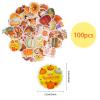 100PCS Fall Stickers Cute Autumn-Themed Stickers Thanksgiving Decorations for Adults and Teens Suit for Water Bottles Laptops Scrapbooks Cards view 2