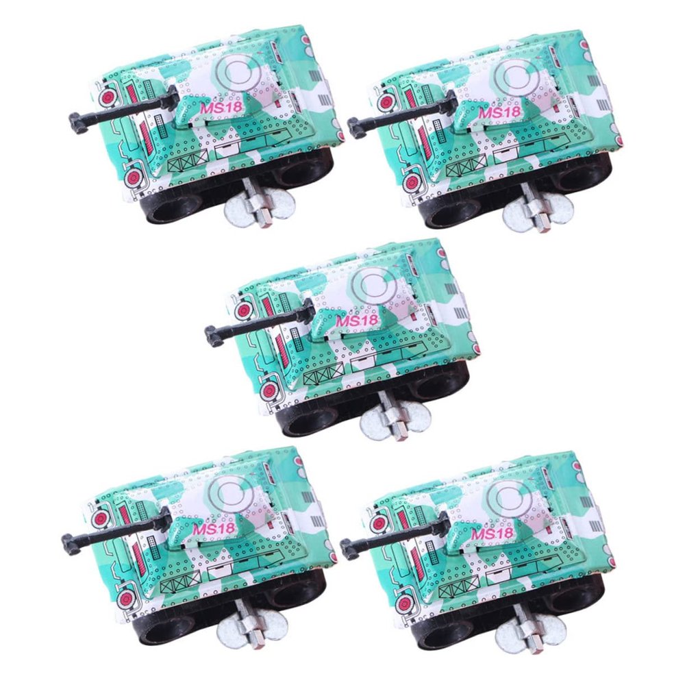 FELTECHELECTR 5Pcs Retro Tank Funny Wind Up Tank for Cartoon Clockwork Early Education Boys for Indoor and