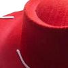 3x Wide Brim Hat Cowgirl Unisex Adult Sun Hat Hats for Outdoor Party Role Play Fancy Dress Clothing, Red view 2