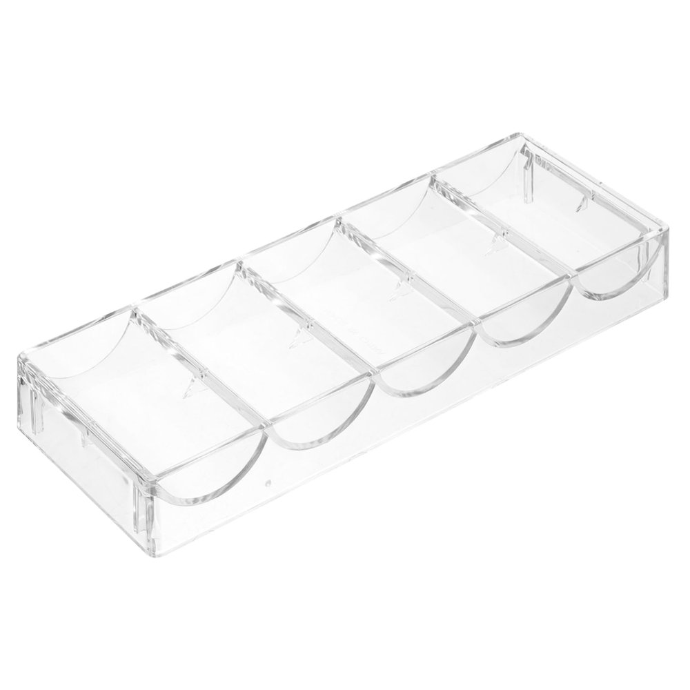CIYODO 5-Compartment Poker Chip Holder Tray Portable Wear-Resistant Acrylic Storage Organizer for Poker Chips