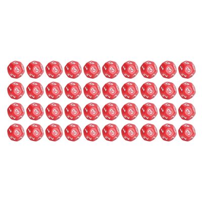 12 Sided Dice Set Polyhedral Dice 40Pcs Durable Plastic Easy Read Numbers for Board Games Family Party Club Education Entertainment (Red)