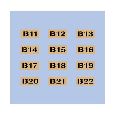 Zimypik(3mm) Callsign Bold Letter Sticker (0.118 inch) fits on Action Figure (12ea in 1 Order) (K (Tan Brown))