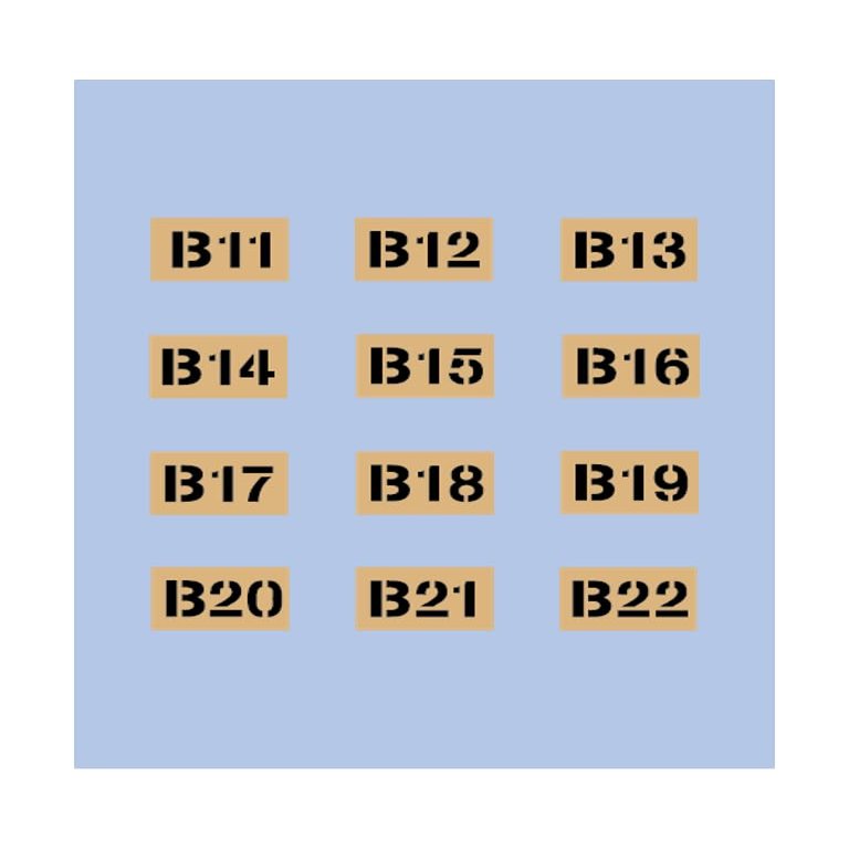 Zimypik(3mm) Callsign Bold Letter Sticker (0.118 inch) fits on Action Figure (12ea in 1 Order) (K (Tan Brown))