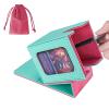 AFIING MTG Deck Box for Commander Display,Card Deck Case Fits 100 Double Sleeved Cards, Magic Commander TCG Card Storage Box with 2 Dividers,Dice Bag and 1 Toploader(Green Rose pink) view 1