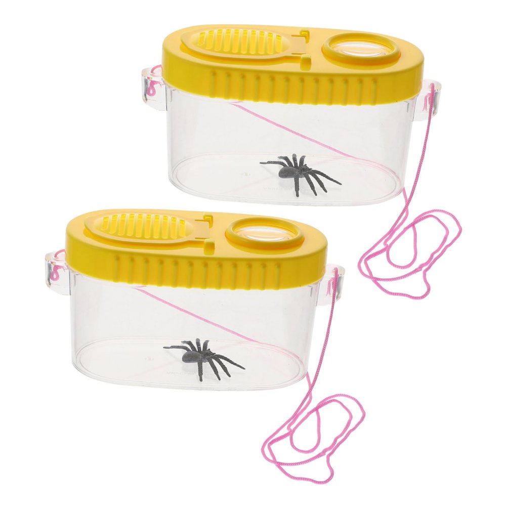 CIYODO 2PCS Outdoor Insect Observation Magnifiers for Boys and Girls Portable Bug Catching Boxes Lid Multi-Function Critter Containers for Nature Exploration