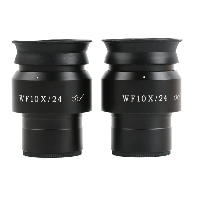 2Pcs WF10X/24MM Eyepiece for Stereo Microscope Adjustable Wide-Angle Eyepiece 30MM Interface