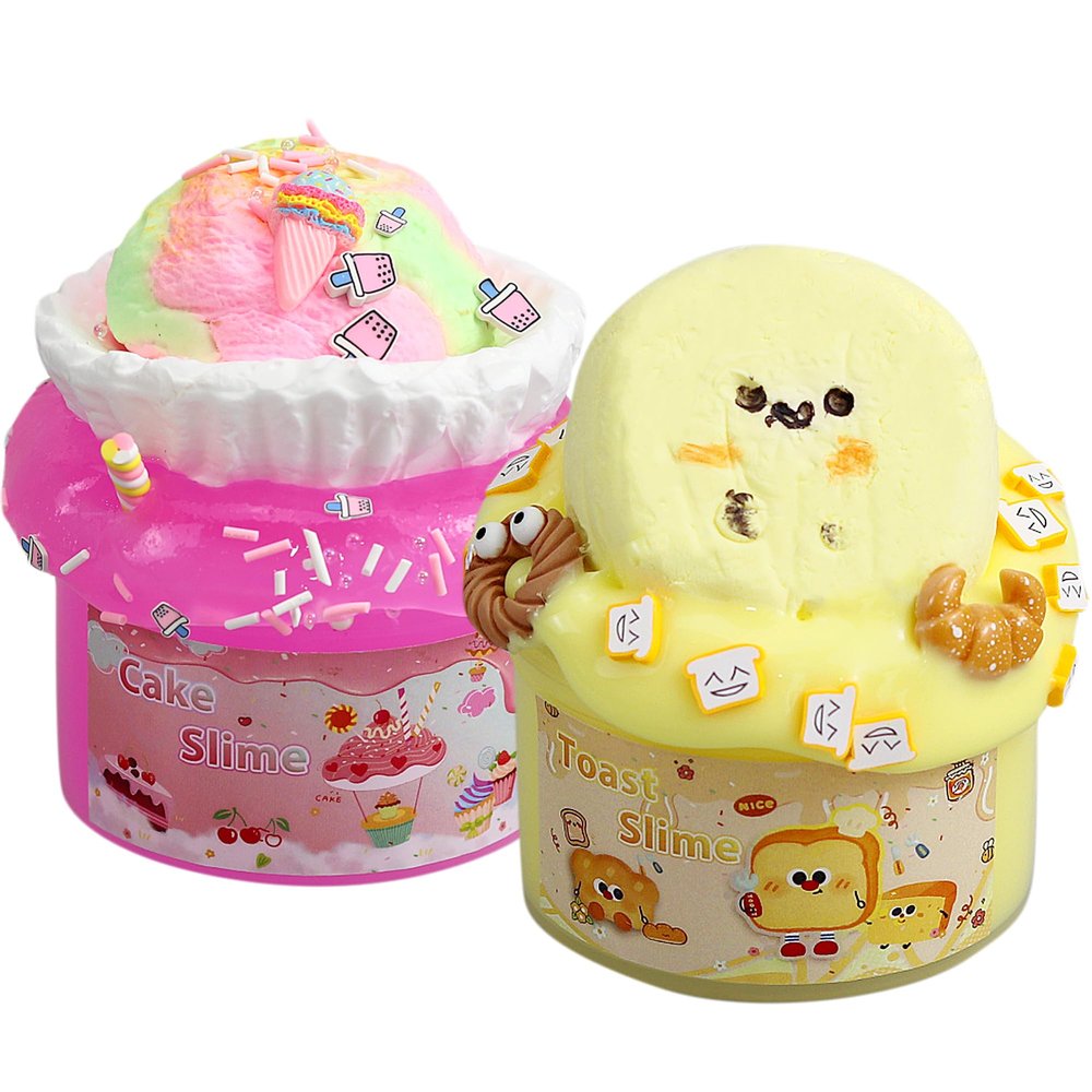 2 Pack Slimes, Slime for Kids Cake Toast kit, Butter Cloud Slime kit for Girls Ages 8-12,Toys for Girls and Boys,4-10 Year Old Girl Birthday Christmas Party Favors for Kids Goodie Bag Stuffers