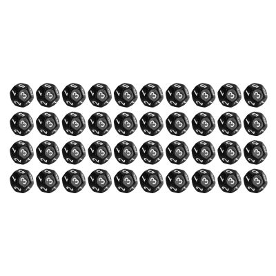 12 Sided Dice Set Polyhedral Dice 40Pcs Durable Plastic Easy Read Numbers for Board Games Family Party Club Education Entertainment (Black)