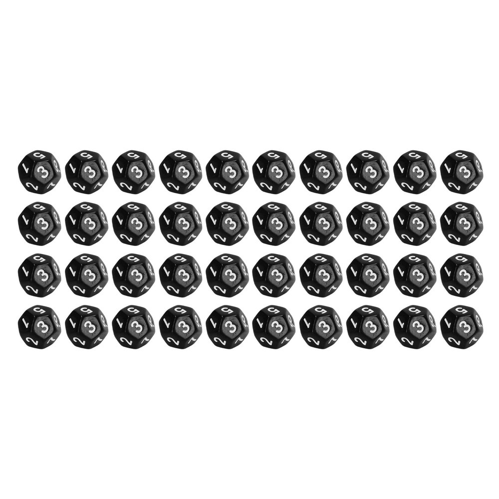 12 Sided Dice Set Polyhedral Dice 40Pcs Durable Plastic Easy Read Numbers for Board Games Family Party Club Education Entertainment (Black)
