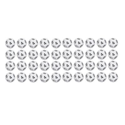 12 Sided Dice Set Polyhedral Dice 40Pcs Durable Plastic Easy Read Numbers for Board Games Family Party Club Education Entertainment (White)